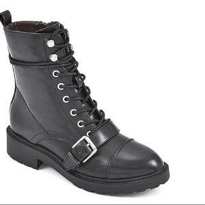 NEW WOMAN'S BLACK DECREE COMBAT BOOT SIZE 8M